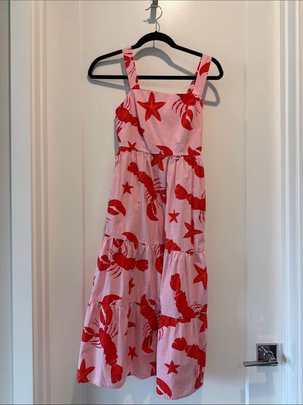 J. Crew Pink Sundress with Red Sea Creature Print